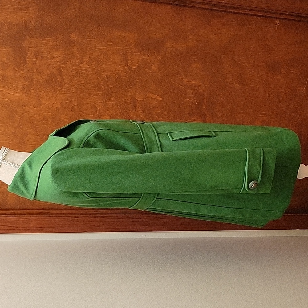 Anthropologie Green Wool-Blend Pea Coat - Picture 7 of 14